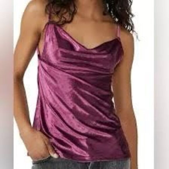INTIMATELY FREE PEOPLE Women’s Pink Velvet All Night Camisole Tank Top Size S - Picture 2 of 8